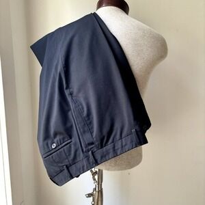 Coppley $330 Men's Dress Pants 40x29 Black‎ Wool Trousers Flat Front Canada Made